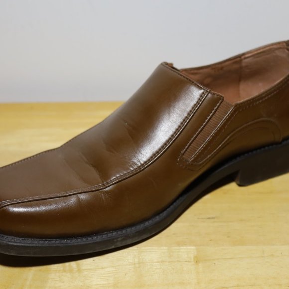 Mens Protocol Sz: 8M Brown Leather Loafer Slip On Shoe - Picture 3 of 8